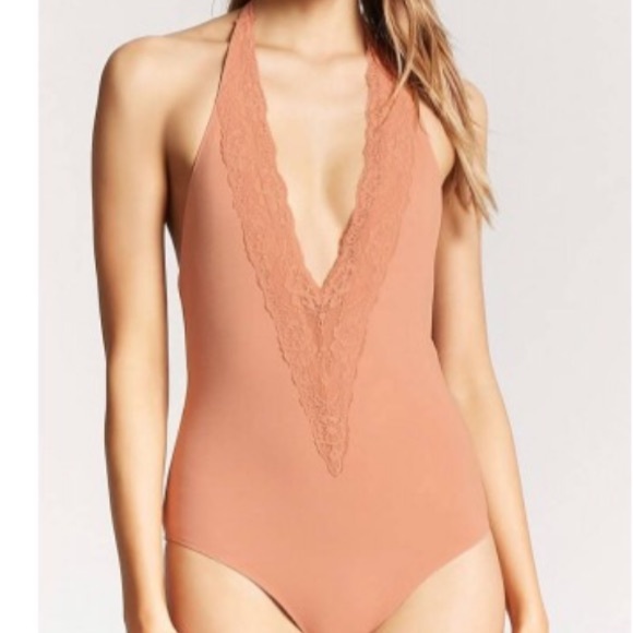 Forever 21 Tops - Deep v lace body suit